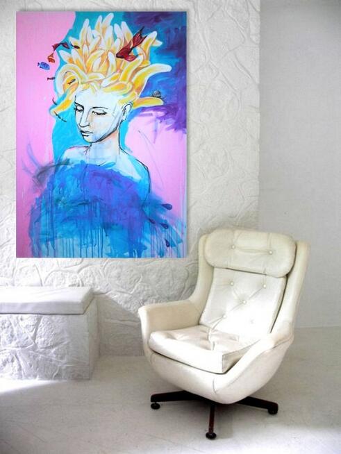 Akryl na płótnie "TUŻ OBOK" 70x100cm obraz artystki A. Laube