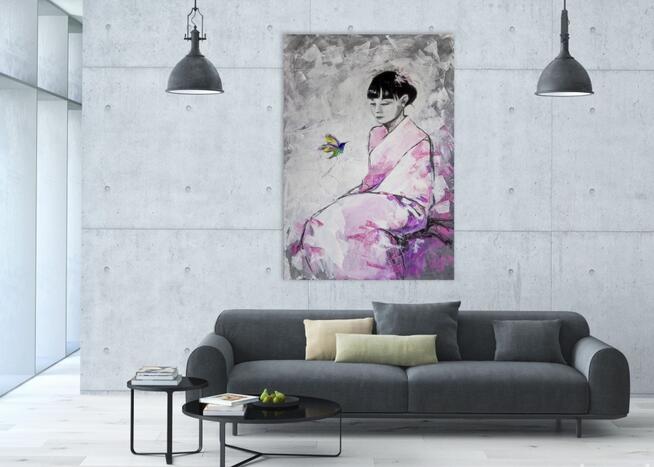 Akryl na płótnie "TU I TERAZ" 100x70cm obraz