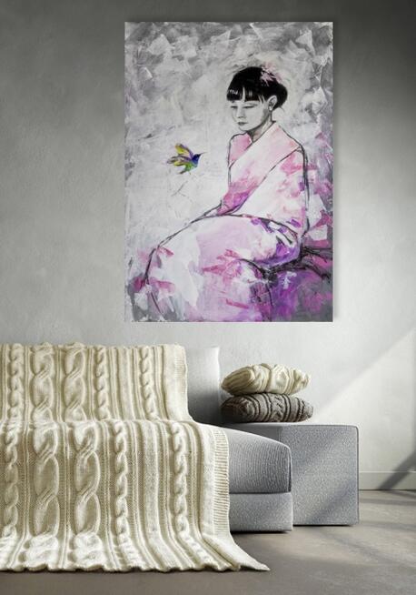 Akryl na płótnie "TU I TERAZ" 100x70cm obraz