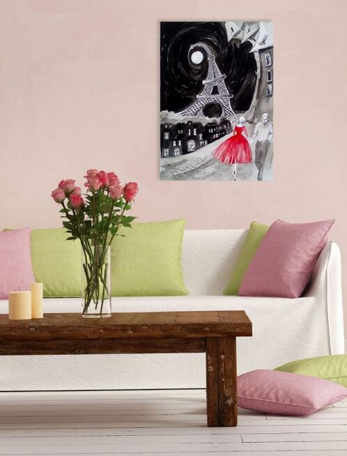 "PARYŻ NOCĄ" akwarela artystki plastyka Adriany Laube