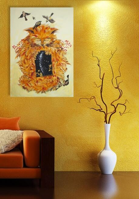 "I W KOCIE JEST WSZECHŚWIAT" obraz akrylowy na płótnie