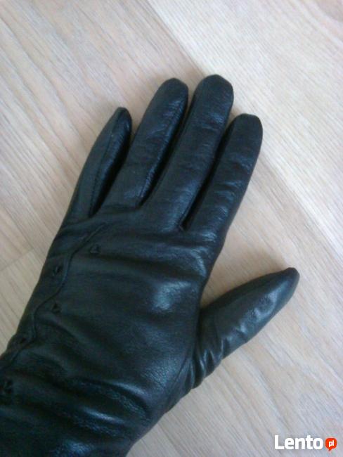 Czarne rękawiczki ze skóry