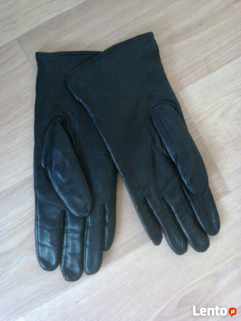 Czarne rękawiczki ze skóry