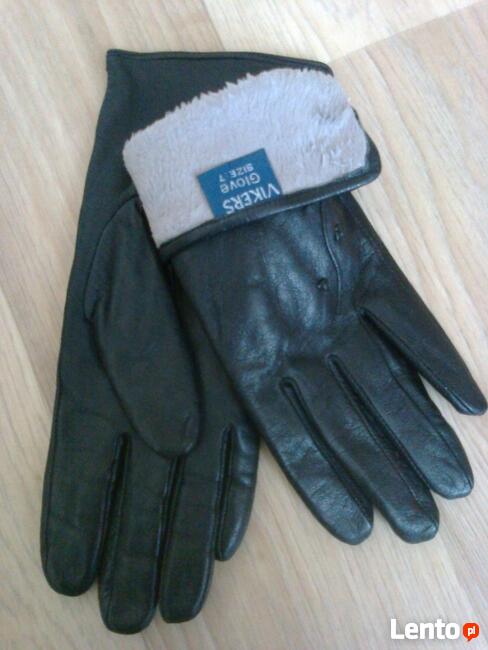 Czarne rękawiczki ze skóry