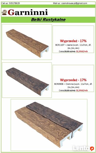 BELKI RUSTYKALNE - poliuretanowe belki sufitowe. Garninni.