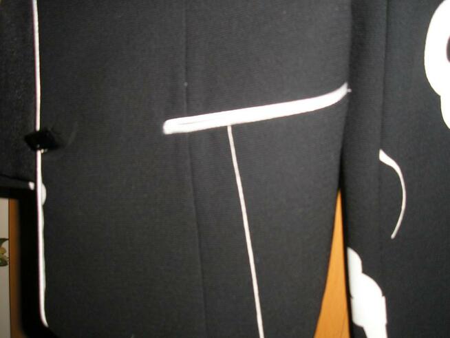 żakiet biało czarny 42, kopertówka pikowana