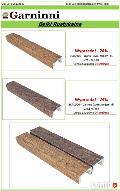 BELKI RUSTYKALNE - poliuretanowe belki sufitowe. Garninni.