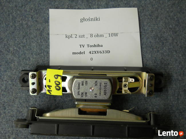 Głośniki - kpl. 2 szt - 4 ohm- 10W z Tv Toshiba 42XV633D