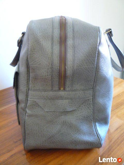 NOWA Pakowna Walizka Torba Podróżna Szara Skóra Ekologiczna