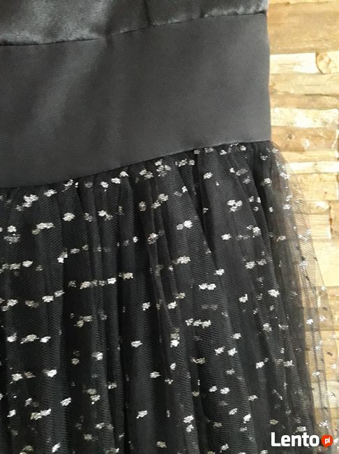 Sukienka czarna satyna na wesele 36/38