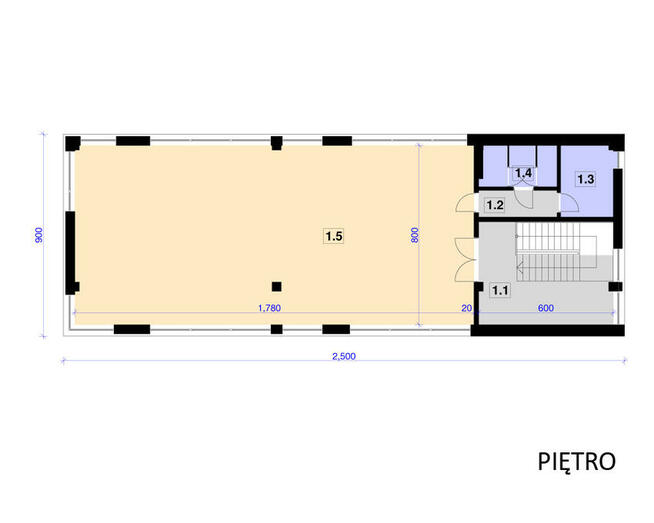 PS-SA-220-20V3 projekt pawilonu budynku usługowego sklepu