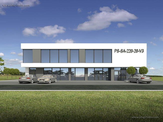 PS-SA-220-20V3 projekt pawilonu budynku usługowego sklepu