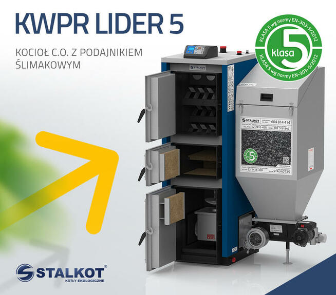 Kocioł Piec z podajnikiem KWPR LIDER 19 kW - 5 klasa