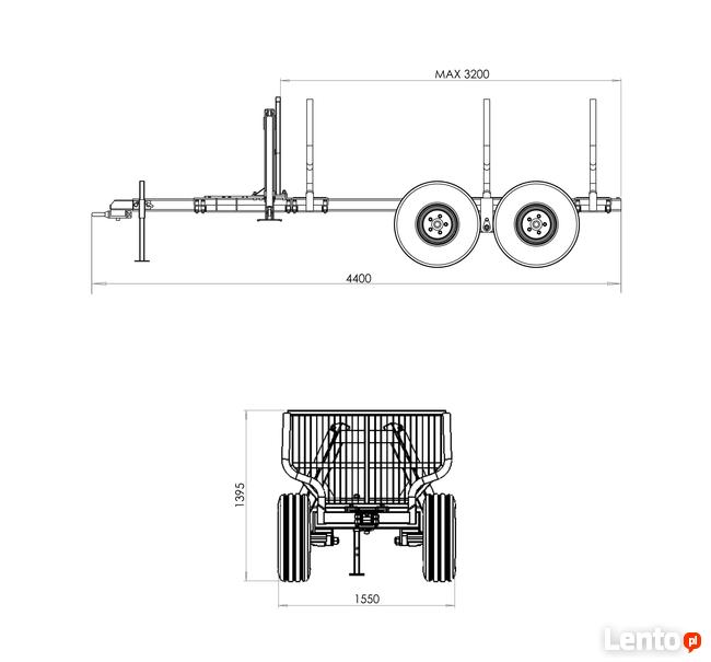 Przyczepa Leśna do drewna URSUS 3t Żuraw Dźwig 4,3 CHWYTAK