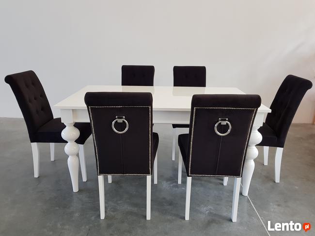 HIT!Producent Krzesło z kołatką z ćwiekami tapicerowane nowe