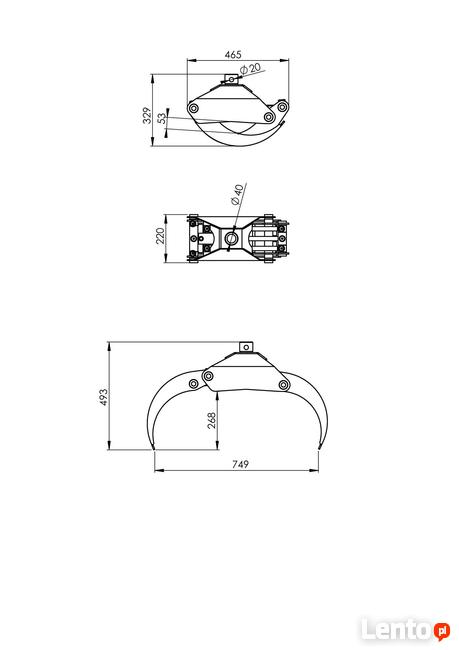 CHWYTAK DO DREWNA 0,08 DO ŻURAW DŹWIG HDS KOPARKA ROTATOR