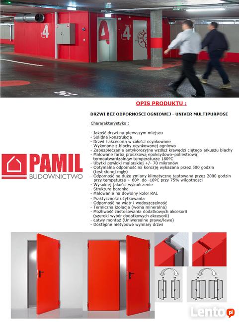 Drzwi Stalowe Techniczne Metalowe Malowane rozmiar 100 cm