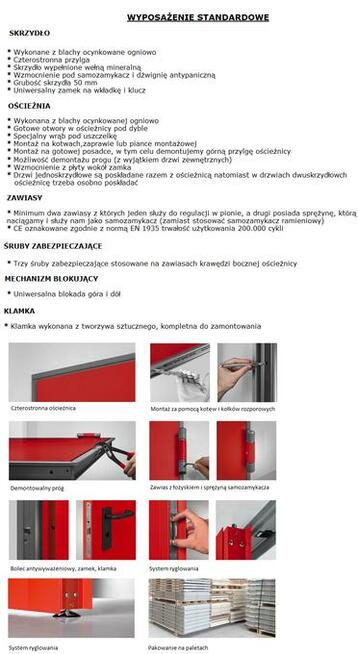 Drzwi Dwuskrzydłowe Stalowe Techniczne Metalowe 120 cm