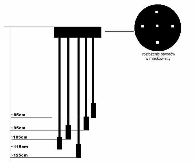 Lampa wisząca z liny żyrandol PAJĄK 5 ramion E27 handmade