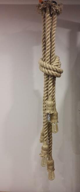 Lampa wisząca z liny żyrandol PAJĄK 5 ramion E27 handmade