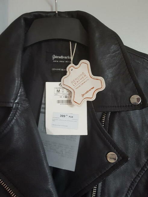 Ramoneska kurtka skórzana naturalna Stradivarius