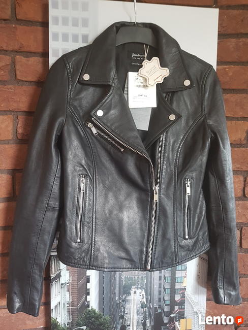 Ramoneska kurtka skórzana naturalna Stradivarius
