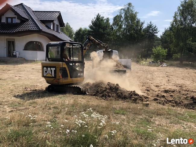 Prace ziemne minikoparka koparka wywrotka drenaż niwelacja