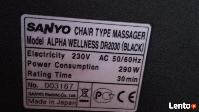 Fotel masujący Sanyo Alpha Wellness DR 2030