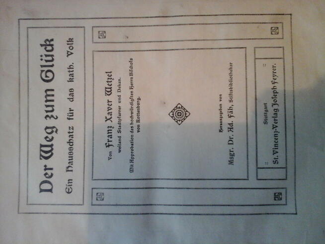 Książka Der Weg Zum Gluck (Droga do szczęścia) z 1922r