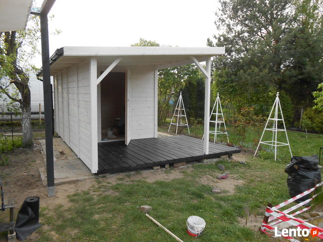 Domek ogrodowy z tarasem 3 na 5 m