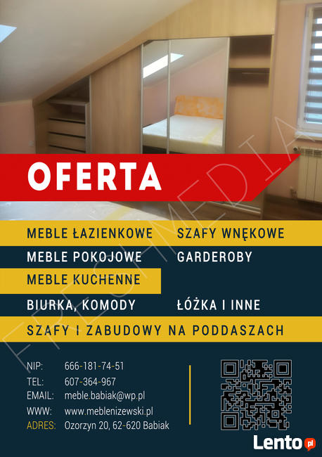 Szafy na poddaszu.