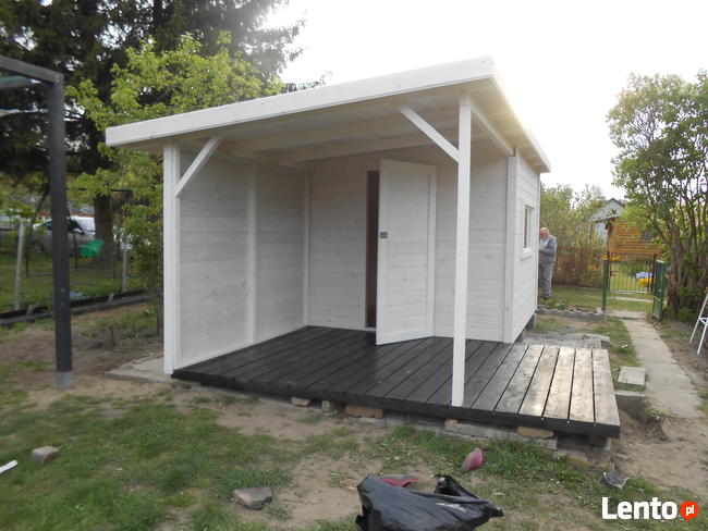 Domek ogrodowy z tarasem 3 na 5 m