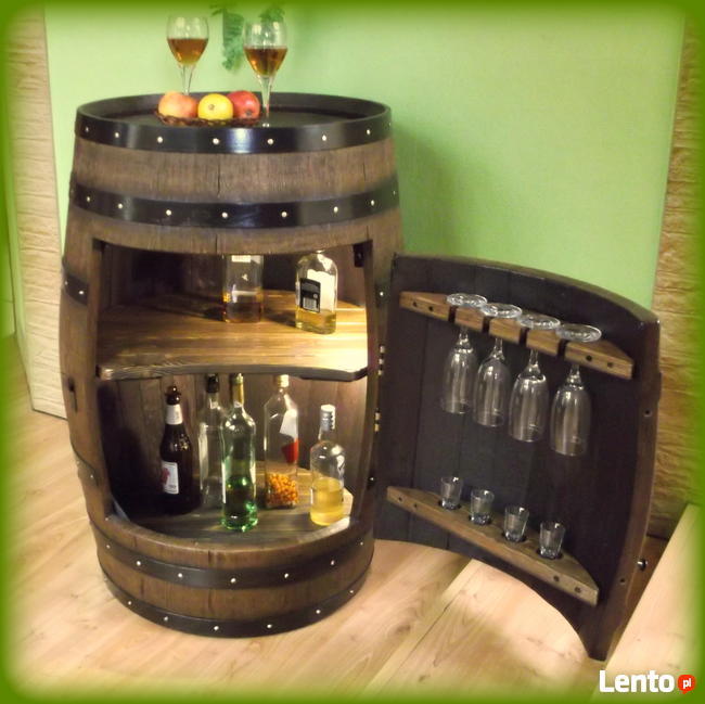 Beczka Barek Bar Wine Barrel Barskåp HemmaBar Fars dag