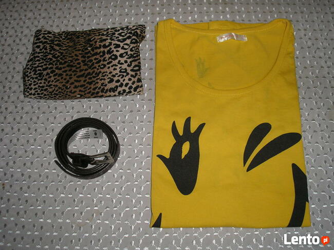 legginsy M-L nowe aura.via. bluzka, pasek