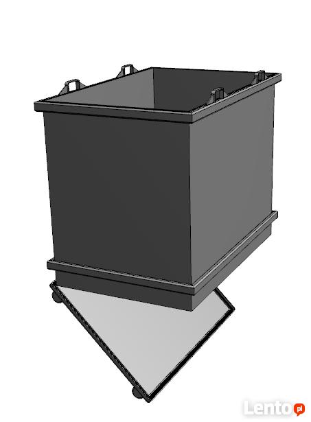 Kontener samowyładowczy na popiół do wózka widłowego