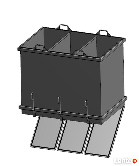Kontener samowyładowczy na popiół do wózka widłowego