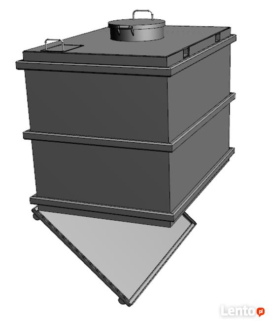 Kontener samowyładowczy na popiół do wózka widłowego