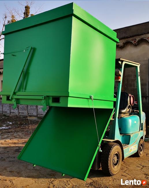 Kontener samowyładowczy na popiół do wózka widłowego