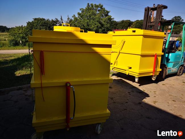 Kontener samowyładowczy na popiół do wózka widłowego