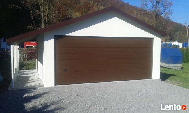 Garaż dwuspadowy - blaszany - tynkowany - na raty