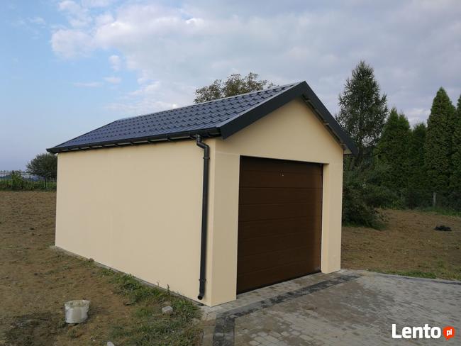 Garaż dwuspadowy - blaszany - tynkowany - na raty