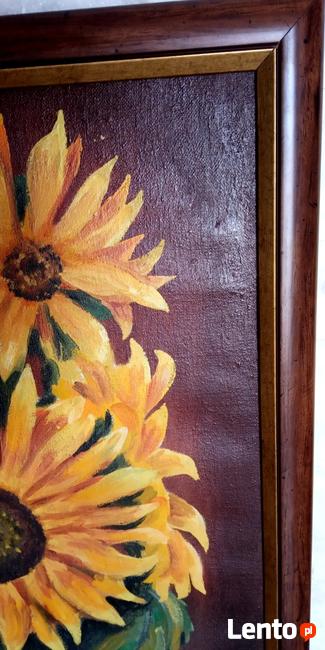 Oprawiony obraz Słoneczniki 1978 Marian Jesień