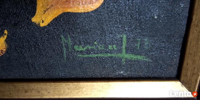 Oprawiony obraz Słoneczniki 1978 Marian Jesień