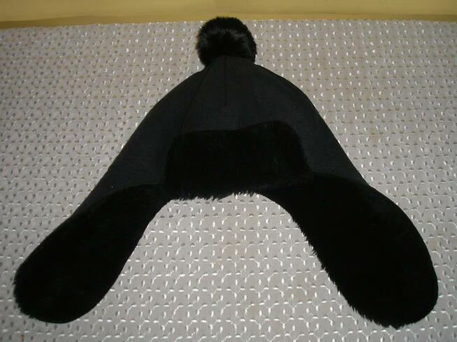 kożuszek czarny L 40 Charter Club, szal krata, pilotka