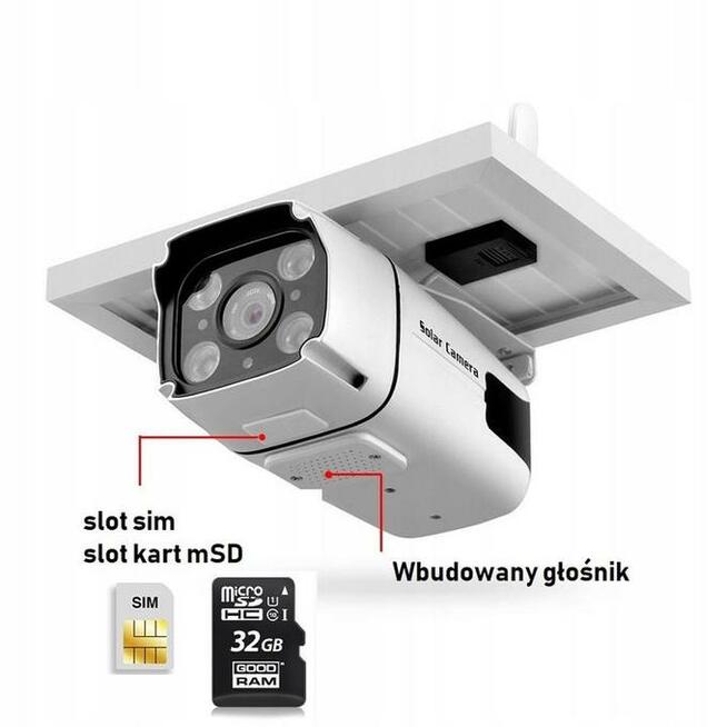 KAMERA BEZPRZEWODOWA SOLARNA na karte SIM LTE 4G