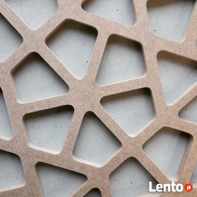 Ażur MDF HPL akryl hpl ścianki działowe maskownice CNC