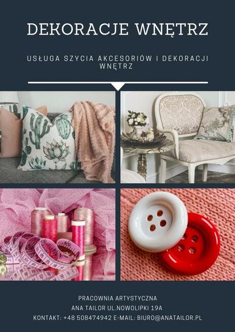 Przyjmę zlecenia: projektowania i szycia