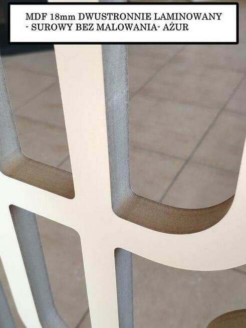 Ażur MDF HPL akryl hpl ścianki działowe maskownice CNC