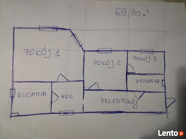 Zamienię mieszkanie MZBM 3-pokojowe 69,30 m2 na mniejsze