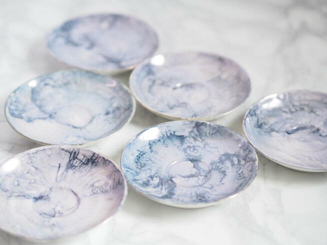 Ręcznie malowany serwis do kawy Karolina 6 osób PRL lata 60.